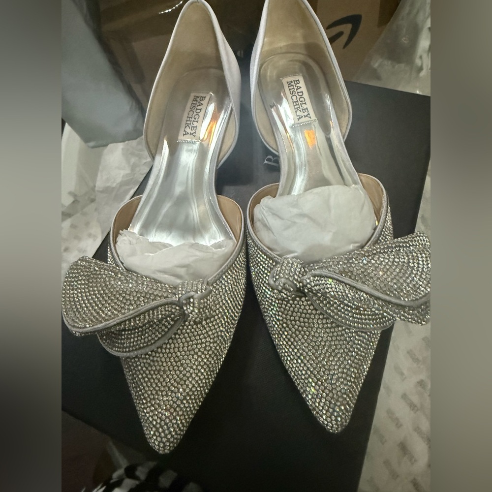 Badgley Mischka Glittering Silver Heels